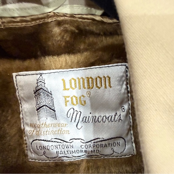 Vintage London Fog Trench Coat Mens 42 Reg Over Jacket Zip Out Lining Khaki Tan - Picture 2 of 14